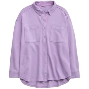 Aerie Lumberjane Fleece Shirt In Purple Lavender Wash